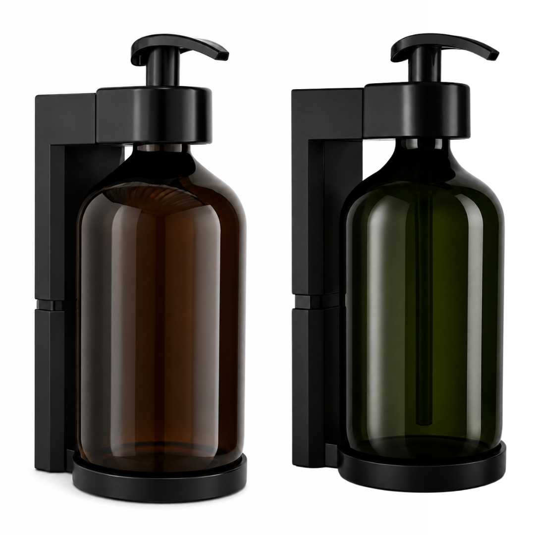 Kit Dispensador de Jabón de Pared 500ml #3 | Verde o Ámbar