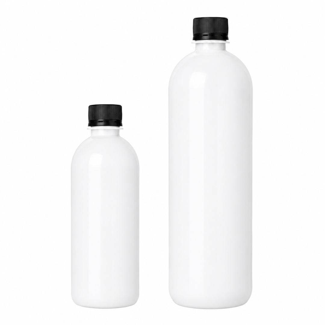 Botella PET Blanca con Tapa Precintada | 500ml – 1000ml