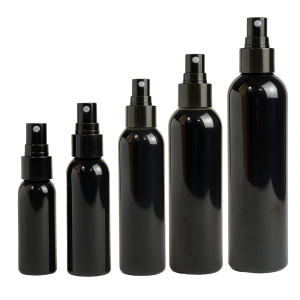 Frasco PET Negro Con Spray | 5 Tamaños Disponibles