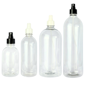 Botella PET Transparente | Con Spray | 4 Tamaños Disponibles