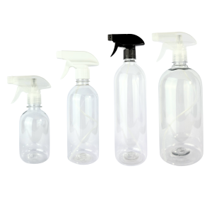 Botella PET Transparente | Con Gatillo Pulverizador | 4 Tamaños Disponibles